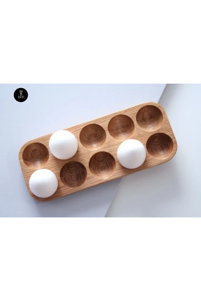 Self Natural Wood Ahşap Yumurtalık 12 Lu