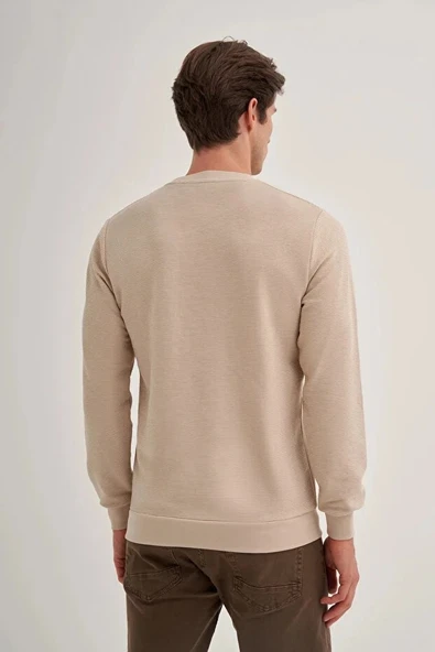 Cazador Slim Fit İnce Çizgili Ottoman Pamuk Karışımlı Sweatshirt-52470 - Resim 2