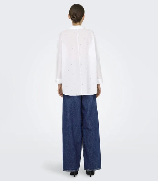 Only 15344769 Kadin Gomlek - Beyaz - Resim 4