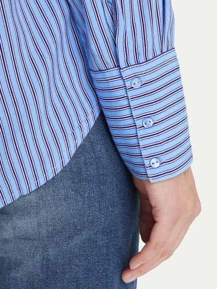 Only 15320243 Kadin Gomlek - Mavi Cizgili - Resim 8