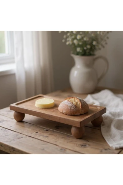 PUDRAM Wooden Diktörtgen Sunum Standı Naturel 17x30 - Resim 4