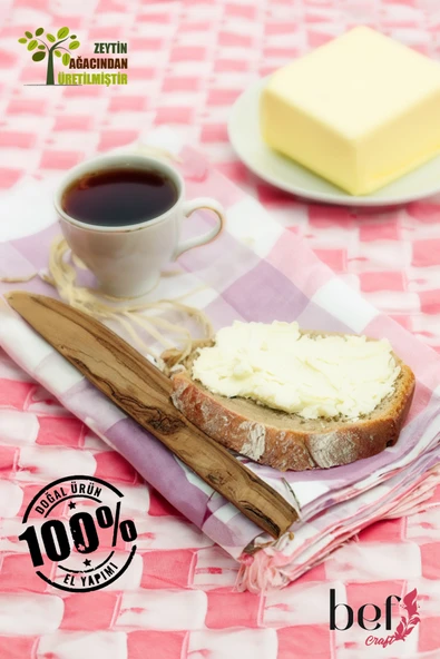 BEFGROUP Tahta Kahvaltı Seti Ahşap Bıçak 2'li Set Zeytin Ağacı Mutfak Gereçleri Kahvaltı Takımı - Resim 4