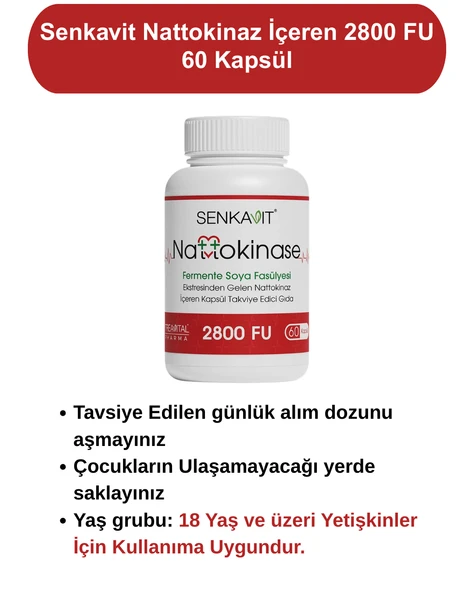 Senkavit Nattokinaz İçeren 2800 FU 60 Kapsül - 3
