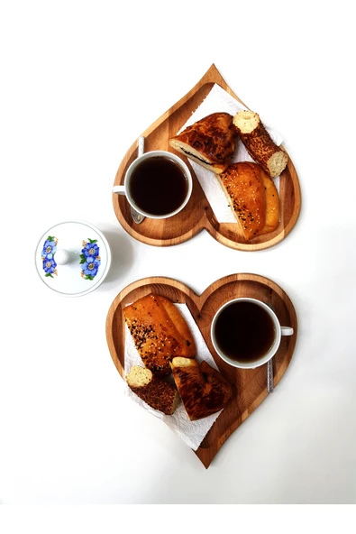 Teknofors Kalp Şeklinde Sunum Tabağı Çay Kahve Servis Tabağı Büyük - 5