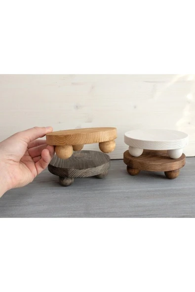 inwood Ahşap Yuvarlak minik Servis Tabağı - Resim 2