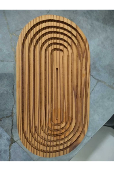 Bybaykuş AHŞAP OVAL OYMALI SUNUMLUK - 2
