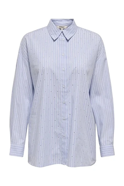 Only 15352703 Kadin Gomlek - Mavi Cizgili - Resim 5