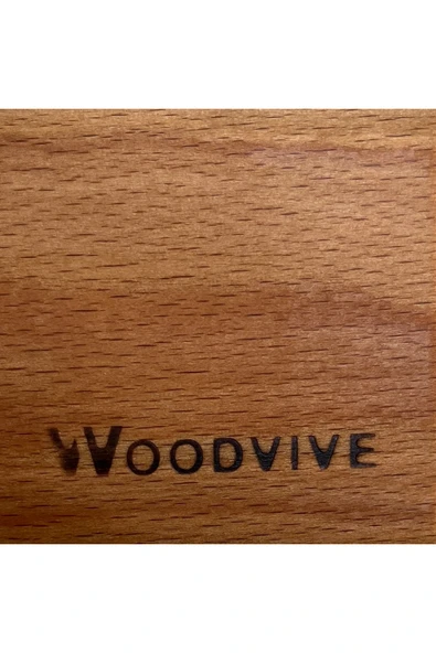 WOODVİVE Doğal Ahşap Servis Altlığı - Sunum Tabağı - Kayın S011 - 4