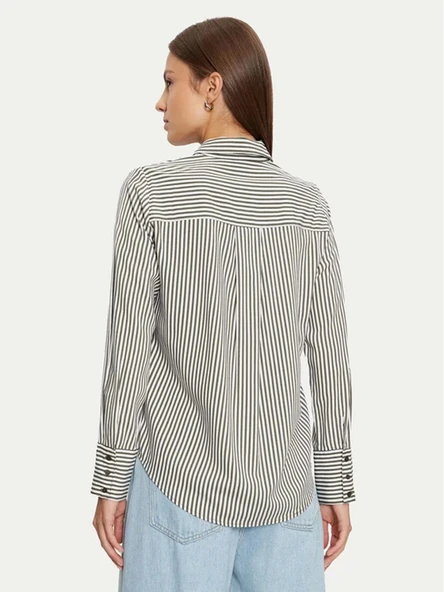 Only 15320243 Kadin Gomlek - Yesil Cizgili - Resim 4