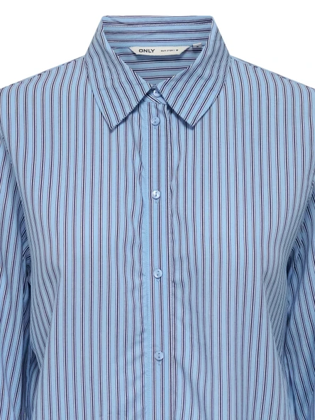 Only 15320243 Kadin Gomlek - Mavi Cizgili - Resim 7