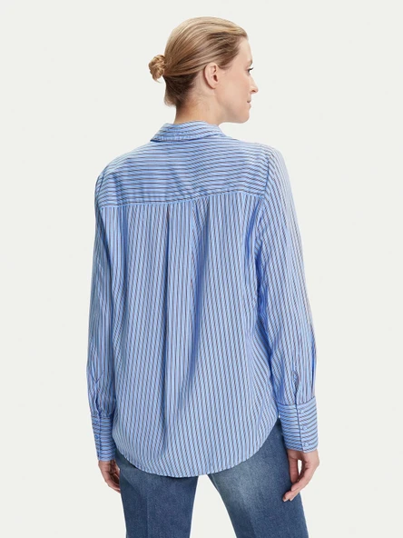 Only 15320243 Kadin Gomlek - Mavi Cizgili - Resim 5