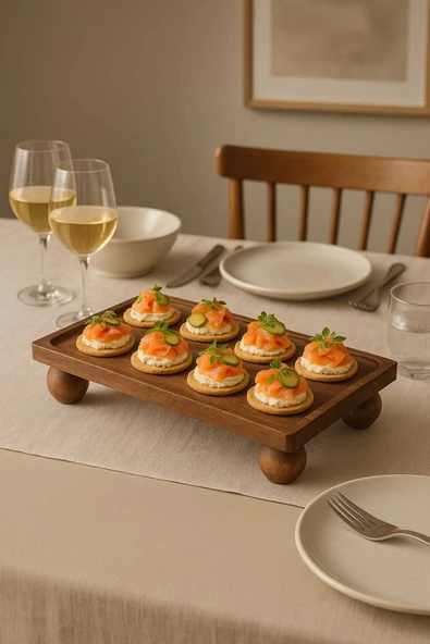 PUDRAM Wooden Diktörtgen Sunum Standı Naturel 17x30 ürün görseli