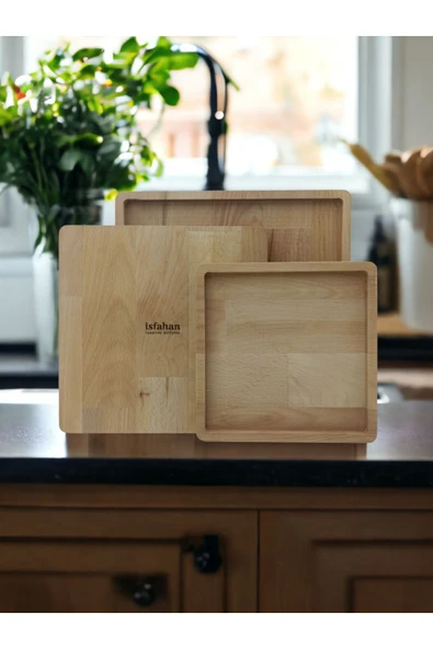 İsfahan TA Ahşap Tabak Sunumluk Supla Kahvaltılık Sunum Tahtası ürün görseli 1