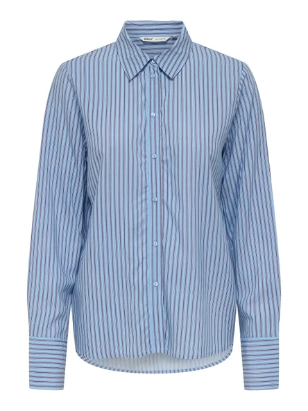 Only 15320243 Kadin Gomlek - Mavi Cizgili - Resim 3