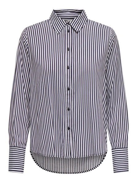 Only 15320243 Kadin Gomlek - Lacivert Cizgili - Resim 5