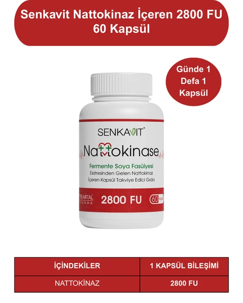 Senkavit Nattokinaz İçeren 2800 FU 60 Kapsül - 1