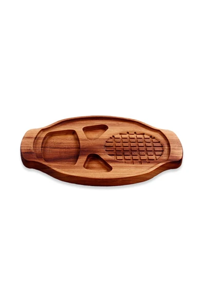 Woodec Horeca Concept Ahşap Hamburger Sunum Tahtası Bölmeli ürün görseli 1