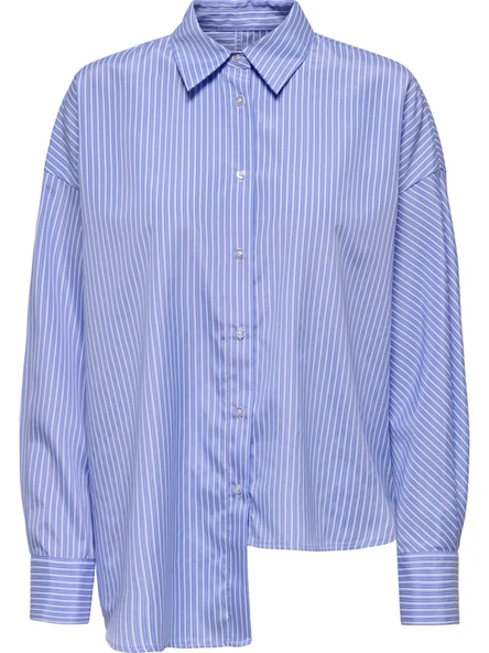 Only 15343842 Kadin Gomlek - Mavi Cizgili - Resim 5