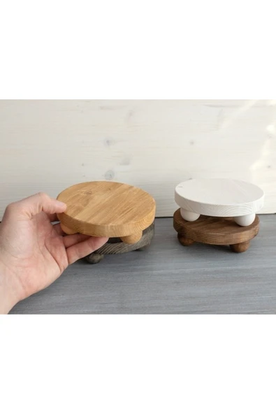 inwood Ahşap Yuvarlak minik Servis Tabağı - Resim 3