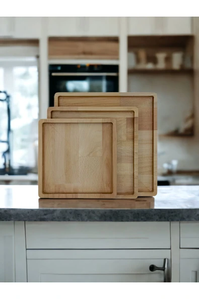 İsfahan TA Ahşap Tabak Sunumluk Supla Kahvaltılık Sunum Tahtası - Resim 4