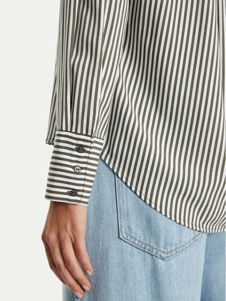 Only 15320243 Kadin Gomlek - Yesil Cizgili - Resim 5