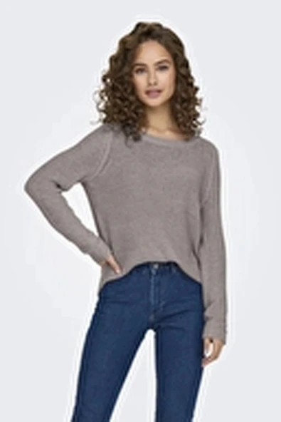 Only 15113356 0 Yaka Kadin Triko - Sutlu Kahve ürün görseli 1