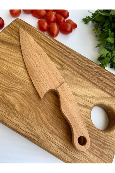 inwood Ahşap Güvenli Çocuk Kesme Tahtası Ve Tekli Bıçak seti - 2