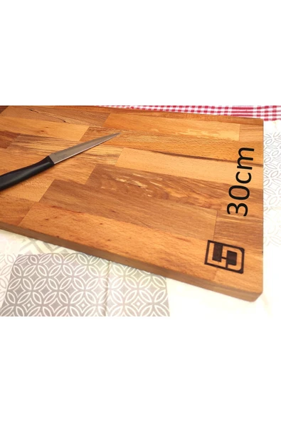 Limon Dekor Büyük Boy Masif Ahşap Kesme Doğrama Master Şef Tahtası - Resim 3