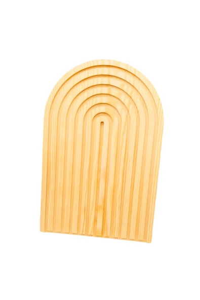 Woodcept 2'li Set Gökkuşağı Desenli Ahşap Oymalı Dekoratif Sunumluk Tepsisi, Sunum Tabağı Büyük Ve Orta Boy - Resim 4