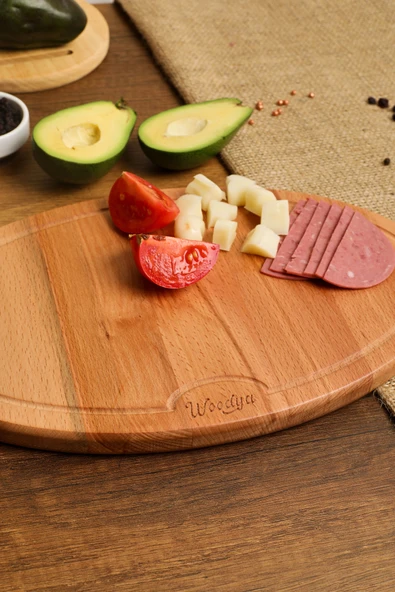 Woodya Ahşap Kesme Tahtası - Ahşap Sunum Tahtası - Ahşap Servis Tahtası - Anneler Günü Hediyesi 32x19 Cm - 2
