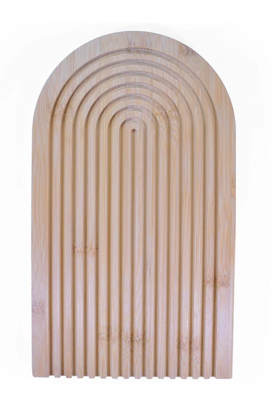 byBT Gökkuşağı Dalgalı Bambu Sunum Tabağı Dekoratif Sunum Tahtası Büyük Boy - 2