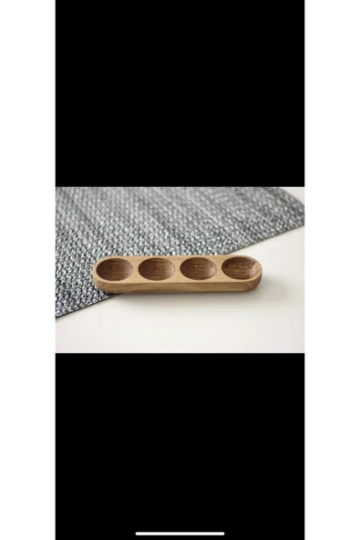 atolyesiahsap Ahşap Kütük 4’lü Dikdörtgen Yumurtalık - Resim 3