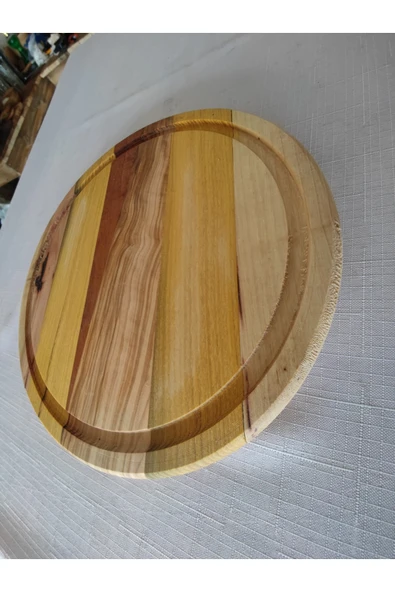 MYC CO Ahşap Pizza Sunum Tepsisi, Pizza Servis Tabağı,ahşap Pizza Sunum Tahtası,yuvarlak Sunum Tabağı 30 Cm