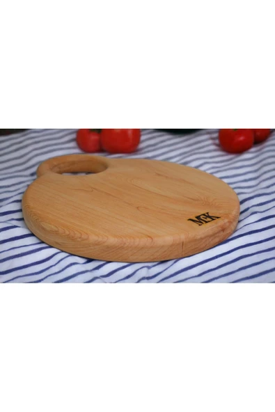 MEKWOOD Doğrama Tahtası & Sunumluk Yuvarlak Kulplu 29.5×24.5 Cm - Resim 3