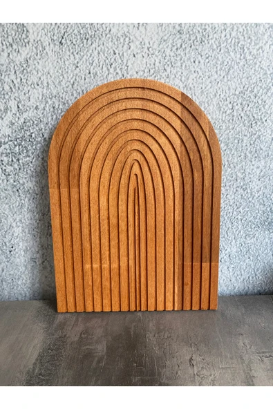 yağmur sanat Ahşap Oymalı Yarım Gökkuşağı Dekoratif Tepsi Sunum Tepsisi Sunumluk 1 Adet