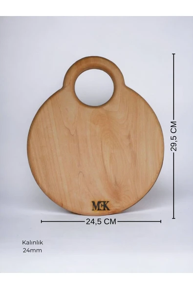MEKWOOD Doğrama Tahtası & Sunumluk Yuvarlak Kulplu 29.5×24.5 Cm - Resim 7