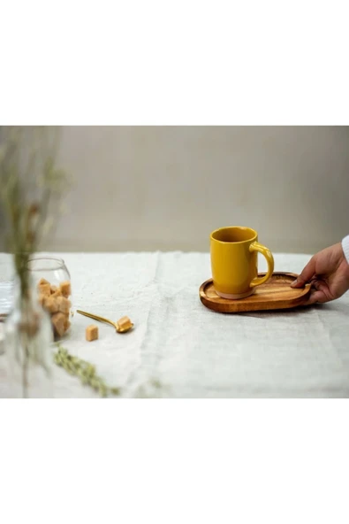 Woodman Orta Boy Ahşap Oval Sunum Tabağı - Resim 4