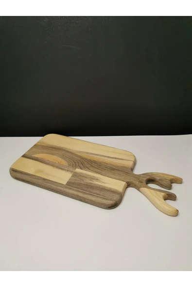 PitrakStore Geyik Başlı Ahşap Dekoratif Kesme Tahtası Sunum Tahtası - 3