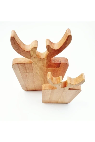 thegozdeaydogan 2'li Ahşap Geyik Kesme Tahtası - Resim 3