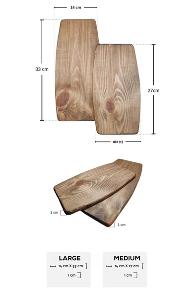 websunday Doğal 2'li Ahşap Kesme Tahtası - Resim 2