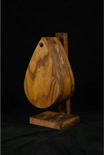 OPPİPO 6'li Stantlı Set Damla Model Şarküteri Ve Peynir Sunum Tepsisi - El Yapımı, Doğal Ağaç - 2