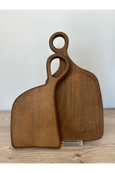 İCBLSM Doğal Ahşap 2 Li Kesme Tahtası analı kızlı - Resim 3