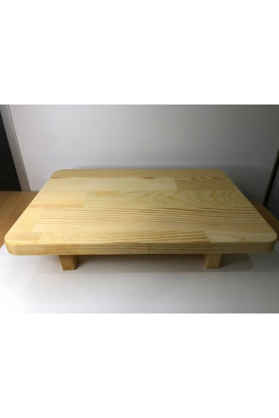 Ahşapçaa Ahşap Ayaklı Kesme Tahtası Ve Sunumluk Çok Amaçlı Doğal Ahşap Dekoratif Tahta