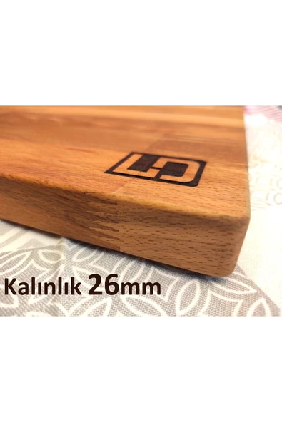 Limon Dekor Büyük Boy Masif Ahşap Kesme Doğrama Master Şef Tahtası - Resim 2