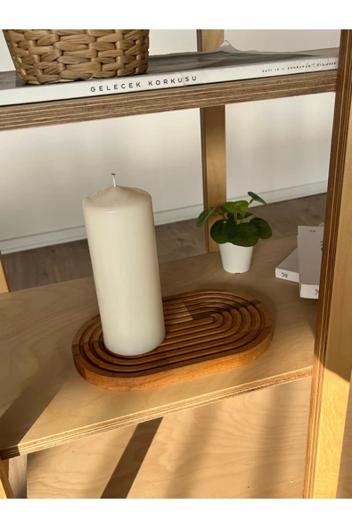 kanat ahşap atölyesi AHŞAP OYMALI OVAL TAMTUR DEKORATİF SUNUM TEPSİSİ, KAHVALTILIK - 3