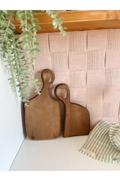 ERSAT HOME 2'li Ahşap Dekoratif Kesme Ve Sunum Tahtası - 2