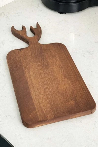 mYURDAKUL Kesme Tahtası Geyik Boynuzlu Ahşap %100 Ceviz Ağacı ürün görseli