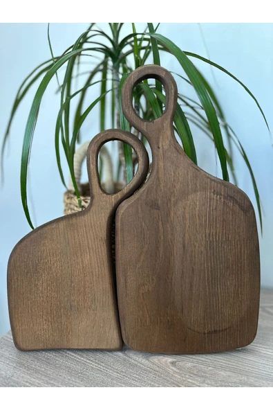 İCBLSM Doğal Ahşap 2 Li Kesme Tahtası analı kızlı - Resim 2