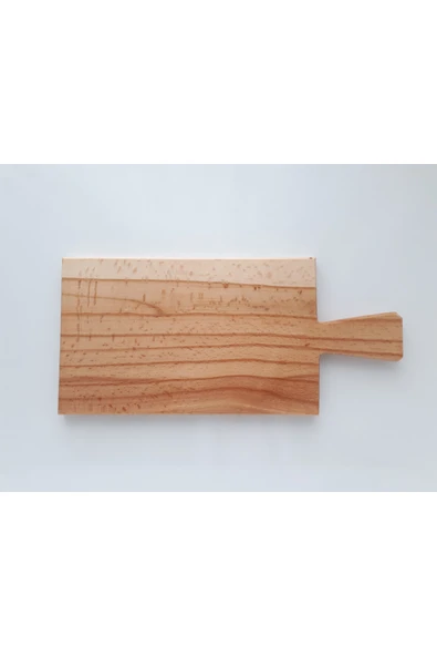 zz wooden Cilalı Tahta Saplı Ahşap Kesme Tahtası 16x35cm - Resim 3
