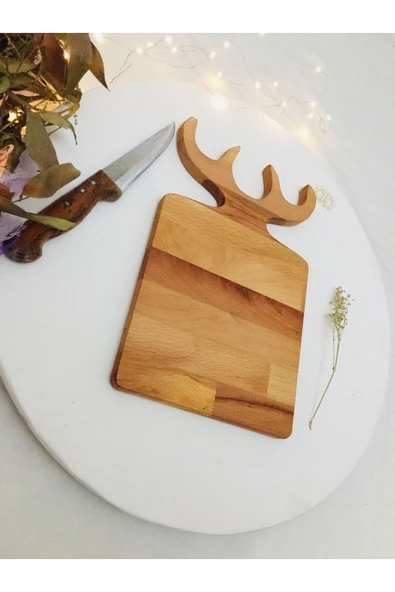 Türkoğlu Ahşap Dekoratif Geyik Boynuzlu Kesme Tahtası - 5